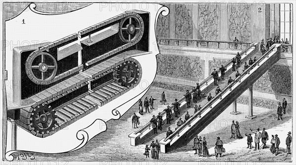 Escalator at the Pennsylvania Railroad Company's Cortland Street Station, New York