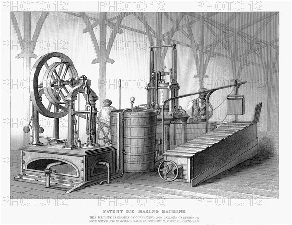 Refrigeration using Ether, Siebe & Harrison's ice making machine