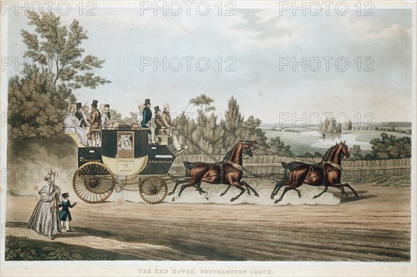 The Red Rover, Southampton to London stage coach on its journey