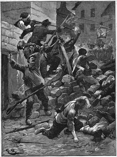 Revolution in Paris, 1848, fighting at the barricades