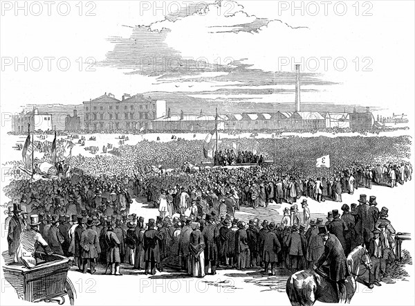 Grand rassemblement de charistes a Kennington Common, Londres, le 10 avril 1848