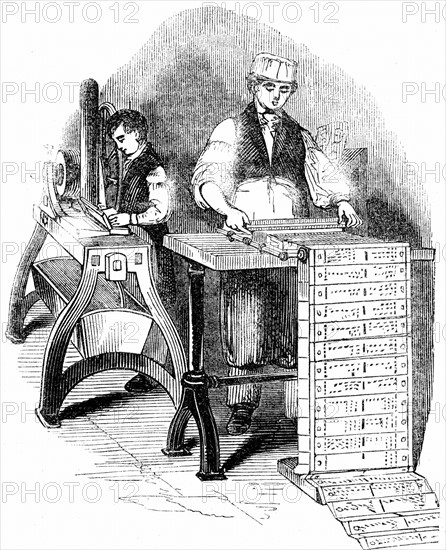 Preparing punched cards for a Jacquard loom