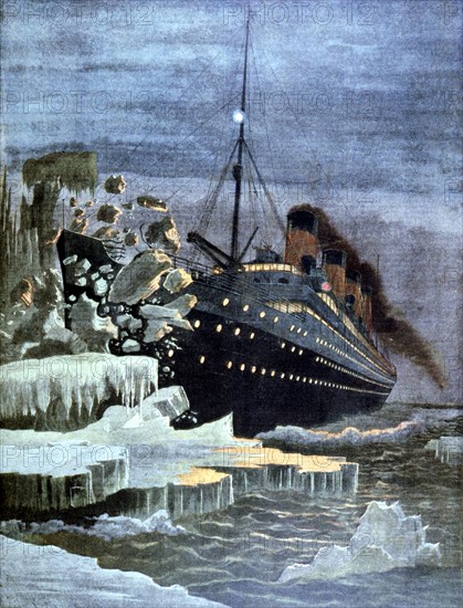 Le Titanic heurtant un iceberg