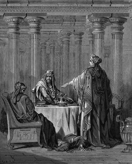 Esther before her husband King Ahasuerus