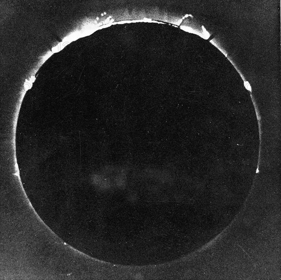 Photographie d'une eclipse totale par Warren de la Rue, à Rivabellosa, Espagne, le 18 juillet 1860