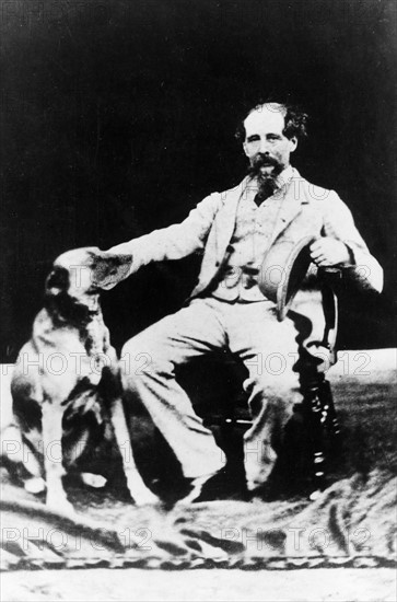 Photograph showing Charles Dickens