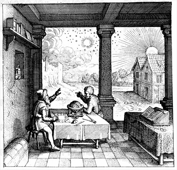 Robert Fludd, astrologers preparing a horoscope.