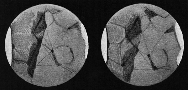 Drawings of Mars showing its 'canals' and polar ice caps