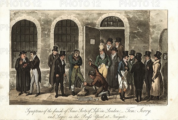 IR&G Cruickshank, "Tom, Jerry et Logic dans la cour intérieure de la prison Newgate de Londres"