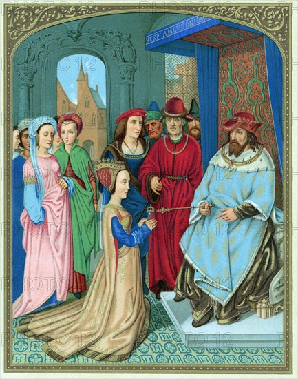 King Solomon welcoming the Queen of Sheba