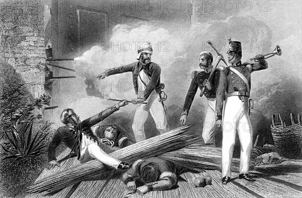 Indian Mutiny 1857-59: blowing up of Cashmere Gate, Delhi