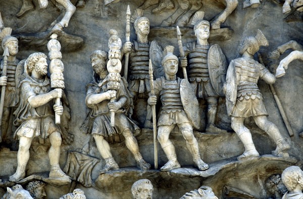 Roman soldiers taking part in Decursio