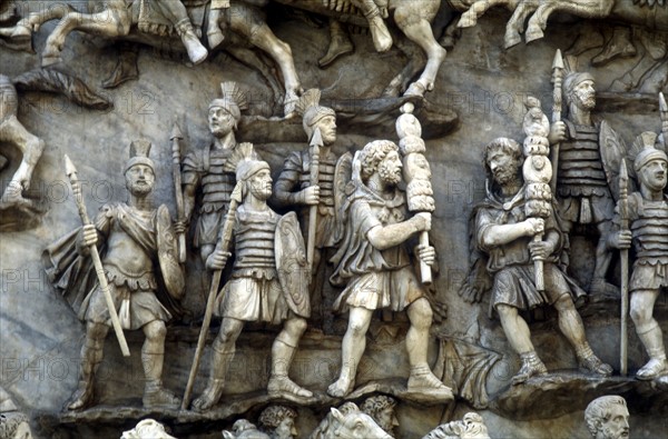 Roman soldiers taking part in Decursio