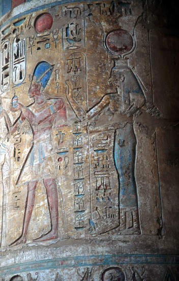 Goddess Isis with King Tuthmosis III