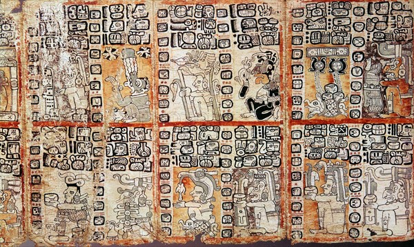 Section from the Mayan Troano Codex. Maya peoples of Central and South America