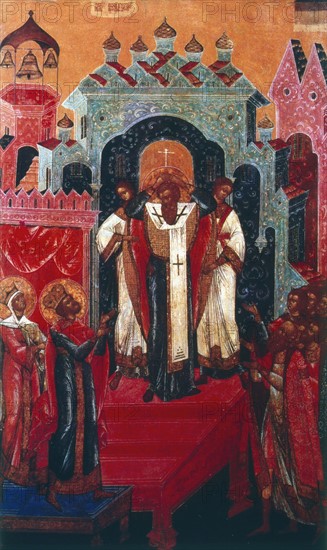 Elevation of the Cross during a Russian Orthodox service