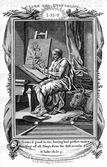 St Luke the Evangelist writing his gospel