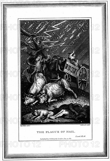 The Plague of Rain and Hail', one of the Seven Plagues of Egypt