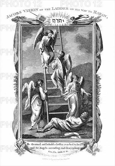 Jacob's dream of angels ascending and descending ladder to heaven