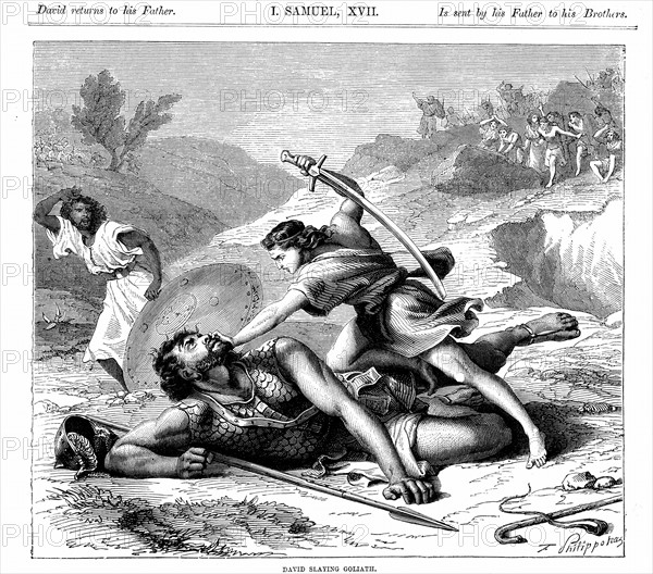 David slaying the Philistine giant Goliath