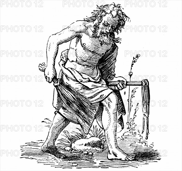 Flagellant: 16th century woodcut by Jost Amman