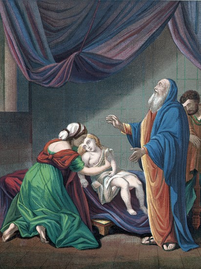 Elijah, Old Testament prophet, raising the widow's son from apparent death