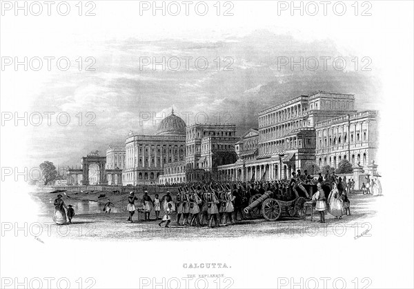 British troops parading on the Esplanade