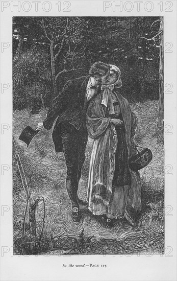 Hetty Sorrel, beloved of Adam Bede, meeting the young squire Arthur Donnithorne in the woods