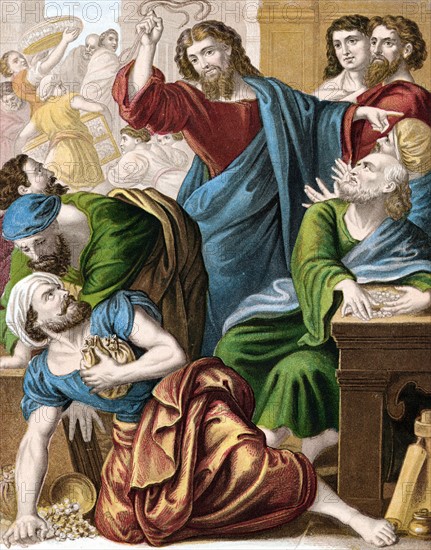 Christ driving the money changers out of the Temple