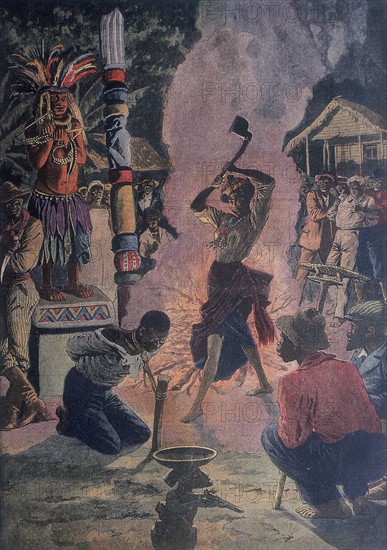 Human sacrifice during Voodoo ceremony, La Fayette, Louisiana, U