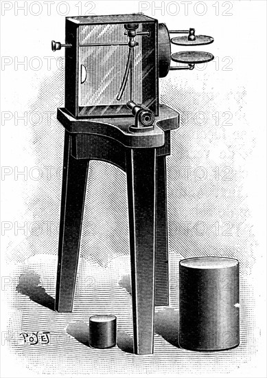 Electroscope fitted with microscope