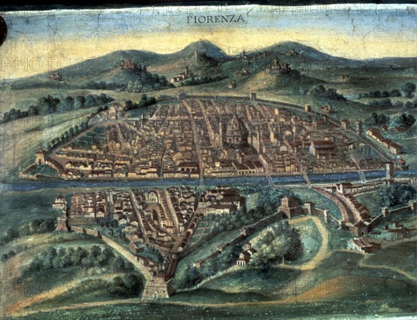 Map of Florence - anonymous 15th century Italian map