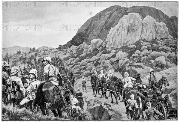 British troops going to the attack on Spion Kop, 24 January