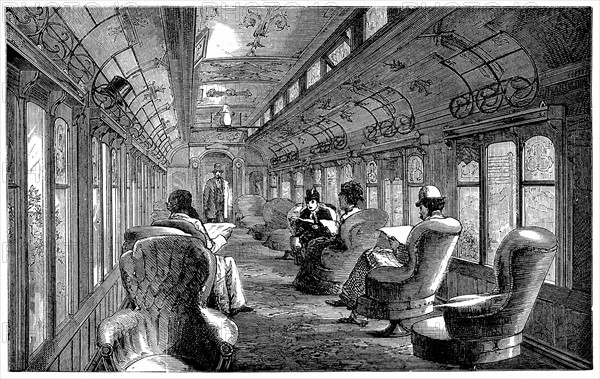 Pullman drawing room car on the Midland Railway, England