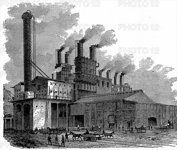 Blast furnaces at the Phoenix Iron and Bridge Works, Phoenixville, Pennsylvania, usa