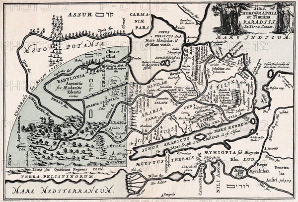 Map showing supposed location of Paradise