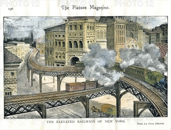 Elevated Railway, New York - The El