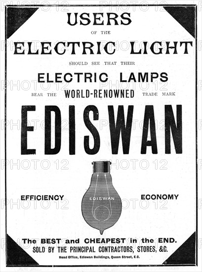 Advertisement for Ediswan incandescent light bulbs