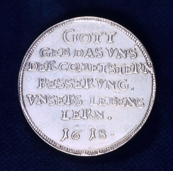 Reverse of medal commemorating  the brilliant comet of November 1618