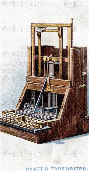 Typewriter patented by John Pratt in 1866