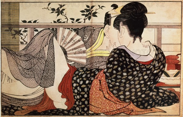 Kitagawa, Amants dans une chambre à l'étage