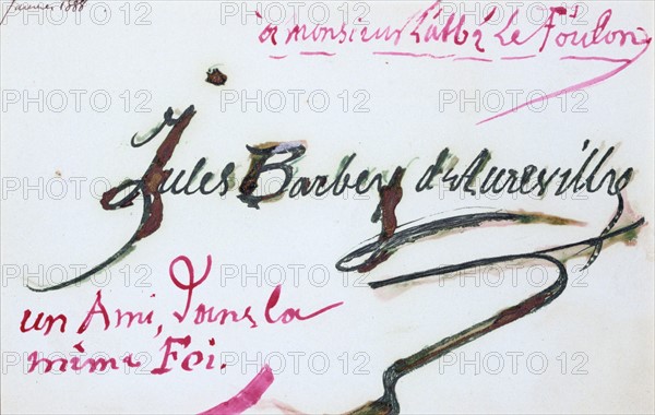 Autograph of Jules Barbey d'Aurevilly