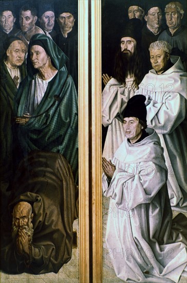 15th century Portuguese painting showing monks in prayer