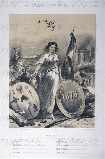 Illustration showing an allegory on the Franco Prussian War