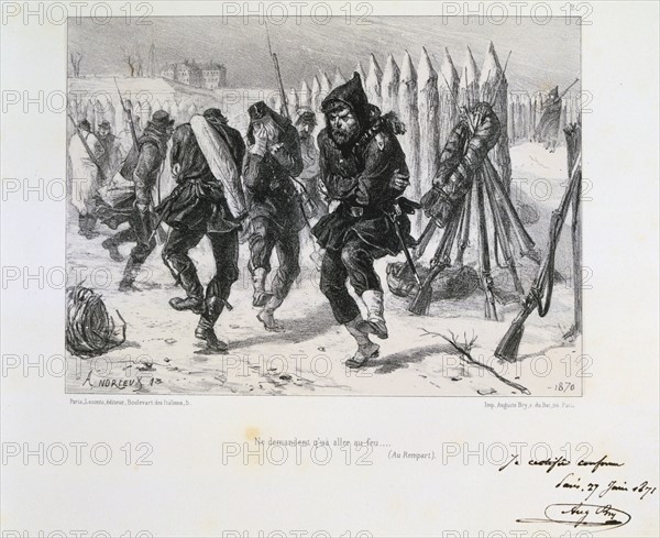 Illustration showing scene from the Siege of Paris 1870