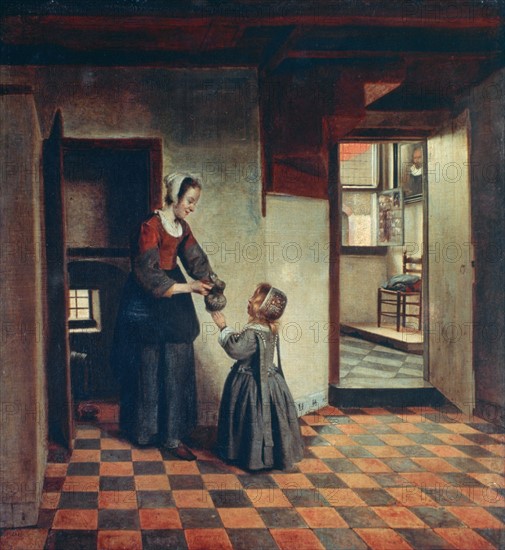 Pieter de Hooch 'Woman with a Child in a Pantry'