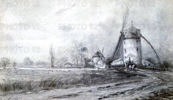 Lépine, 'Landscape with Windmill'