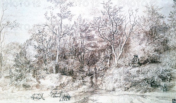Lievens, Wooded Landscape with Shepherd Playing a Flute