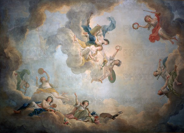 Ceiling of Marie Antoinette's playroom, Chateau de Fontainbleau, 1743-1811