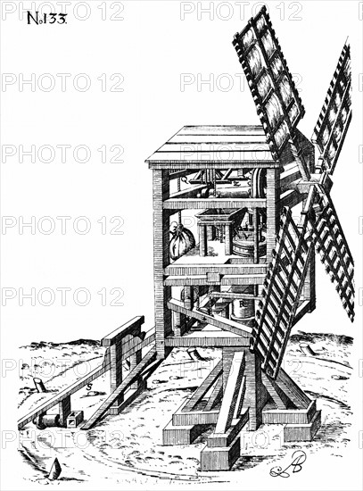 Sectional view of windmill